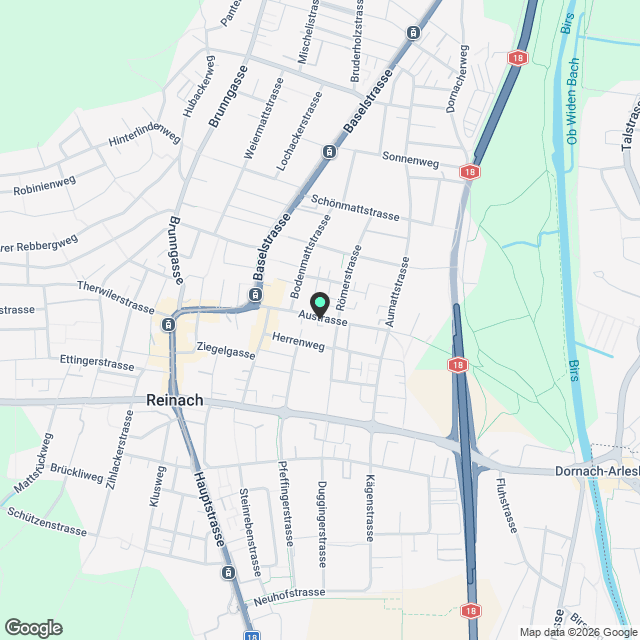 Möblierte 1.5-Zimmer-Dachwohnung in Reinach BL - sofort verfügbar - Karte
