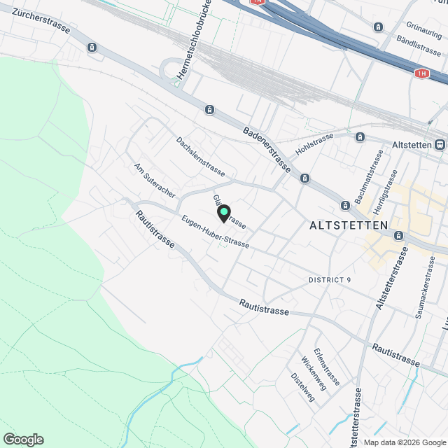 Moderne 2.5-Zimmer-Loft-Wohnung mit Balkon und Parkplatz in Zürich Altstetten - Karte