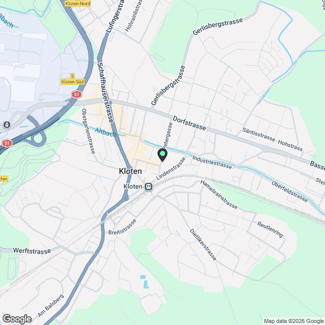 Modern and quiet 3.5-room apartment in central Kloten - Karte