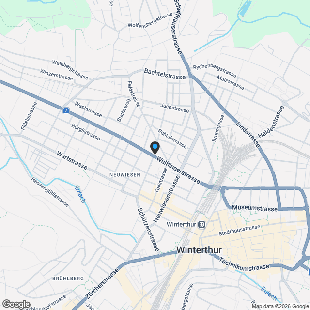 Zwei 4-5 Zimmer Einfamilienhäuser in Winterthur - Karte
