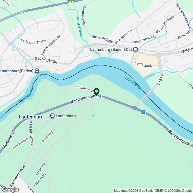 4.5-Zimmer Wohnung im grenznahen Laufenburg (optional mit 2-Zimmer Wohnung  im Sous-Sol) - Karte