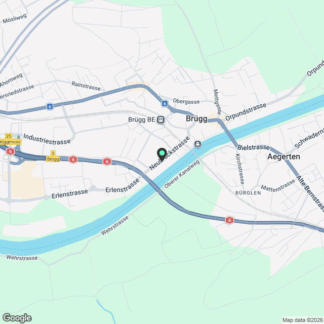 NEUBAU - Grosszügige 3.5-Zimmer-Wohnung mit Aareblick in Brügg - Karte