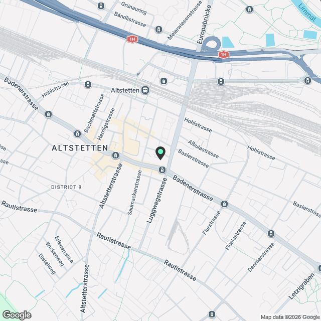 Moderne 3.5-Zimmer-Wohnung mit Balkon in Zürich Altstetten - Karte