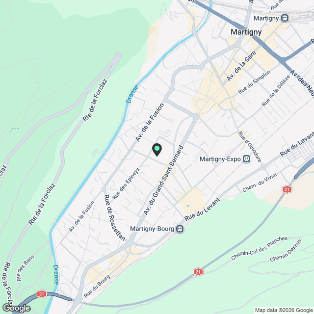 Appartement moderne à louer de 3.5 pces avec terrasse à Martigny - Karte