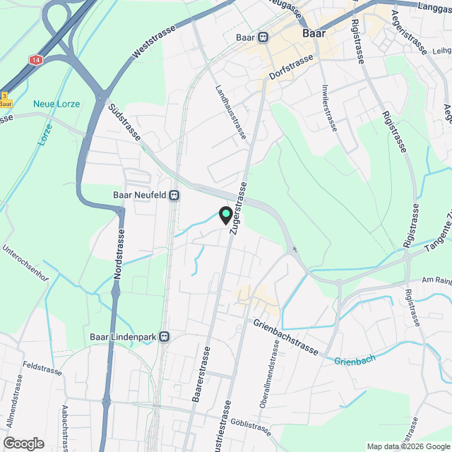 Exklusive 3.5-Zimmer-Wohnung im Holzneubau | 100m² | 2 Garagenplätze inkl. | 45m² Garten | Baar - Karte