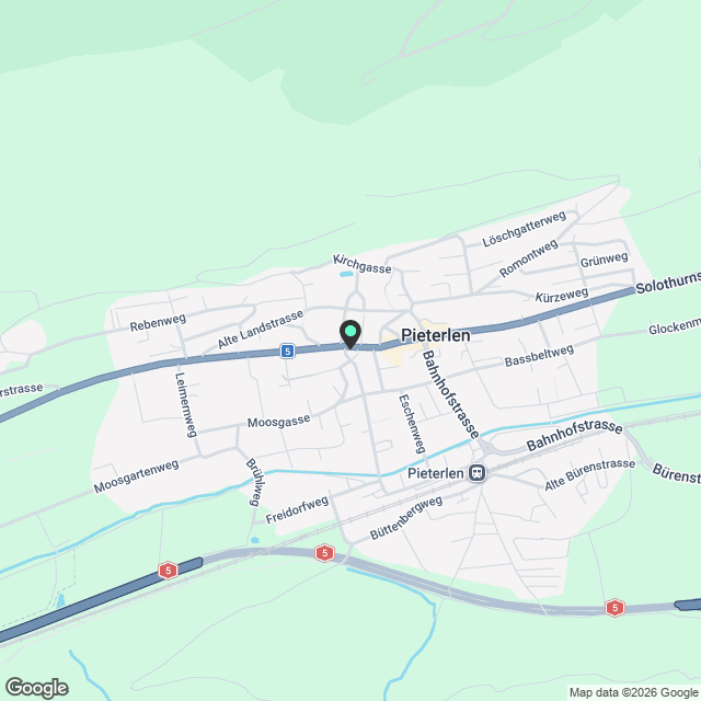 Moderne 5.5-Zimmer-Attikawohnung in Pieterlen zu vermieten - Karte