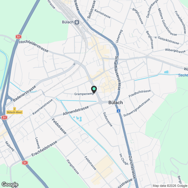 Erstbezug: Moderne 4.5-Zimmer-Wohnung an zentraler und ruhiger Lage in Bülach - Karte