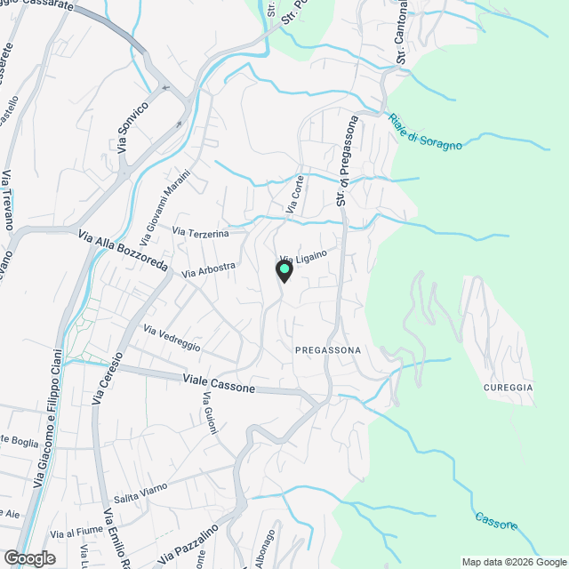 PREGASSONA · ELEGANTE 2½ LOCALI  CON TERRAZZA COPERTA E GIARDINO - Karte