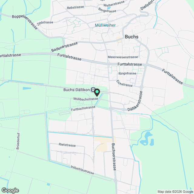 "Neubau-Erstbezug in Buchs ZH: 3.5 Zimmer im Grünen & absolut zentral" - Karte