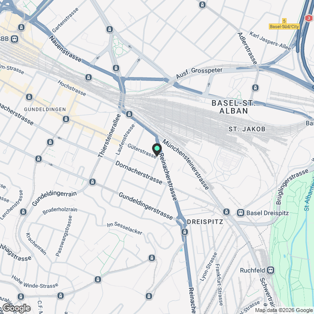 Basel - Gundeldingen-Quartier im Herzen von Basel - Karte