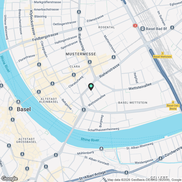 2-Zimmer-Wohnung im Wettsteinquartier - Karte