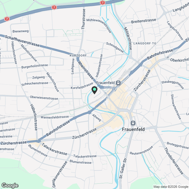 Familienfreundliche Neubauwohnung an zentraler Lage in Frauenfeld - Karte