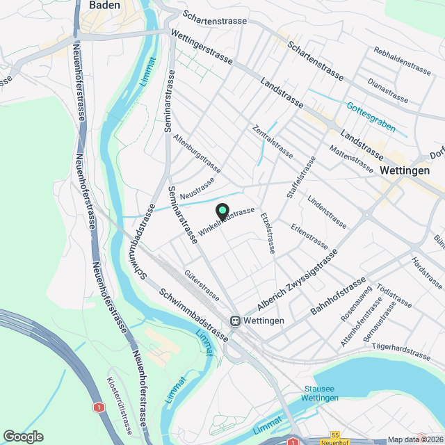 Moderne 4.5-Zimmer-Neubau-Wohnung in Wettingen mit Balkon, ideal für Familien - Karte