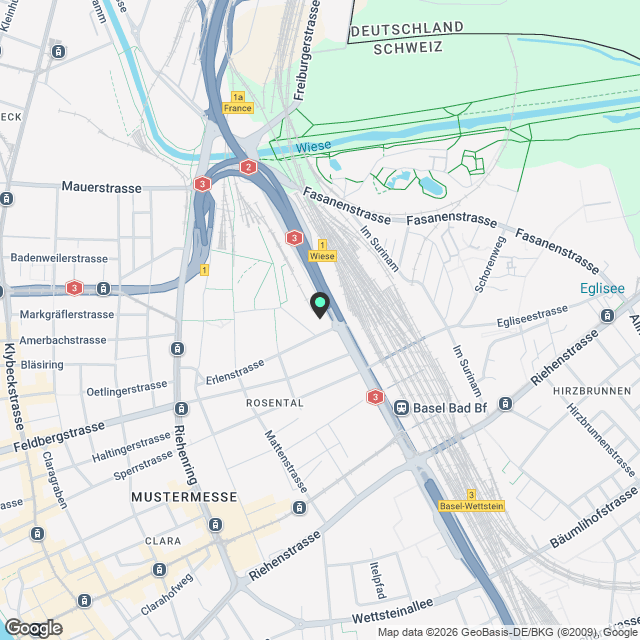 Wohlfühloase mit Loggia im lebendigen Quartier Baleo Erlenmatt - Karte