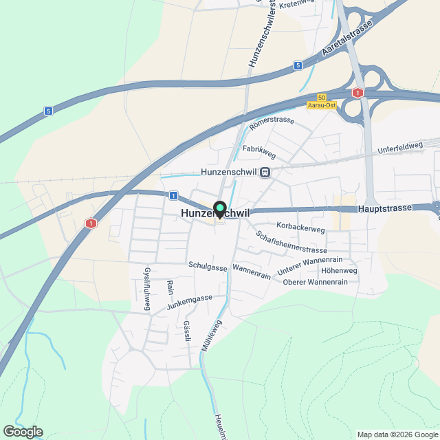 1.5 Zimmerwohnung in Hunzenschwil - Karte