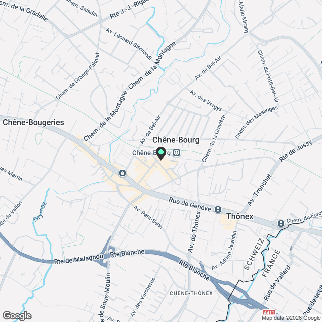 Magnifique appartement de 4 pièces avec vue dans un immeuble neuf à Chêne-Bourg - Karte