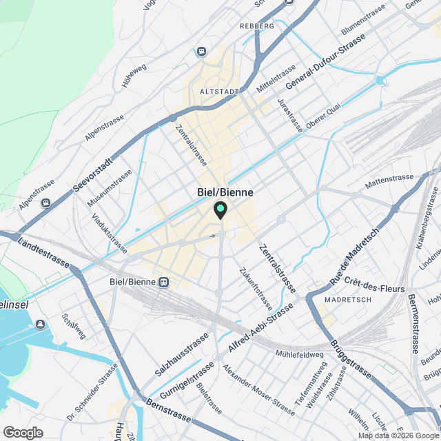 Wunderschöne Dachwohnung mit viel Charme im Zentrum von Biel - Karte