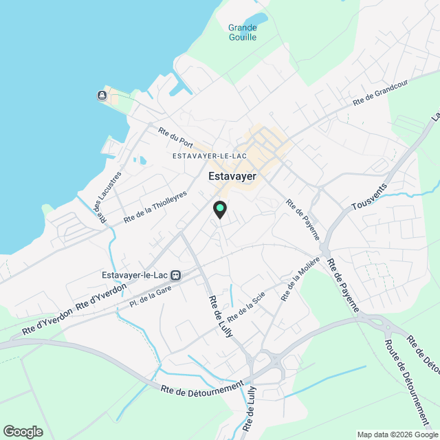 2.5 pièces lumineux avec jardin + loggia  Route de la Gare 93, 1470 Estavayer-le-Lac - Karte