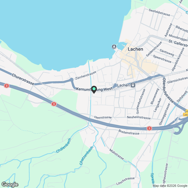 Elegante 3.5-Zimmer Dach-Maisonettewohnung mit Balkon in Lachen SZ zu mieten! NEUBAU - Karte