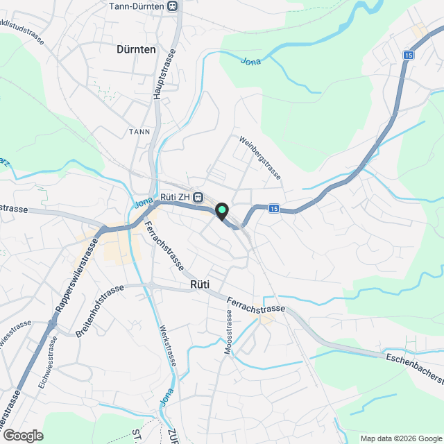 2 ½-Zimmerwohnung direkt am Bahnhof Rüti - Karte