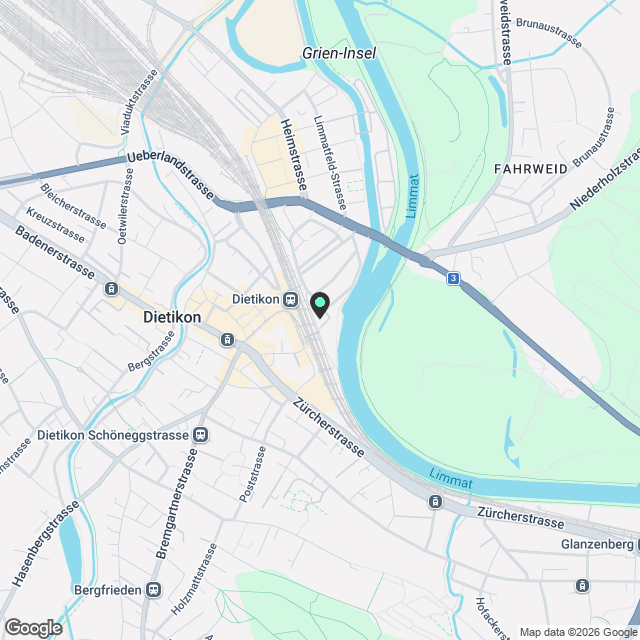 Sanierte 4.0-Zimmerwohnung an guter Lage in Dietikon - Karte