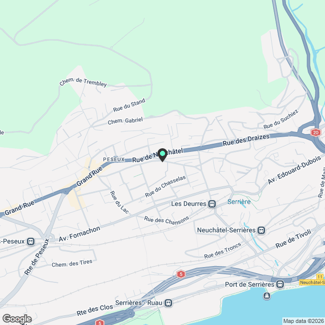 Magnifique appartement 4.5 pièces avec vue panoramique à Peseux - Karte