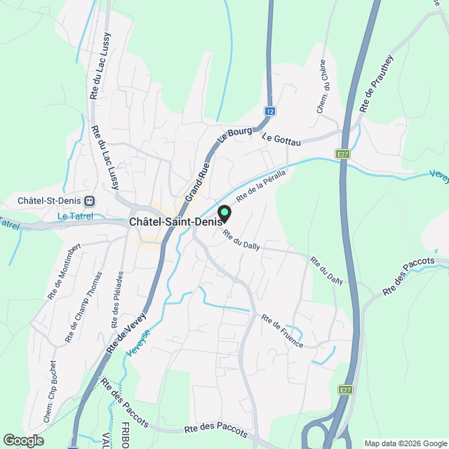 À louer – bel appartement neuf de 4.5 pièces avec terrasse et  jardin privatif à Châtel-Saint-Denis - Karte