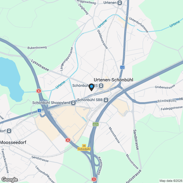 NEUBAU Viermoos - Wohnen an bester Zentrumslage von Urtenen-Schönbühl - Karte