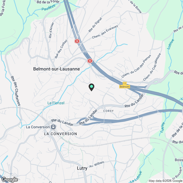 Magnifique maison mitoyenne de 6.5 pièces à Lutry avec vue imprenable - Karte