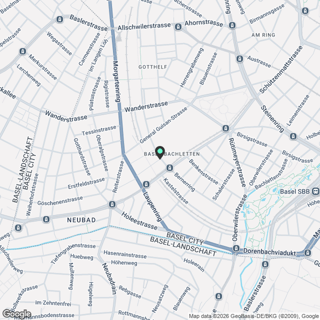 2½ ZI-WOHNUNG IN BASEL - BACHLETTEN/GOTTHELF, MÖBLIERT, TEMPORÄR - Karte