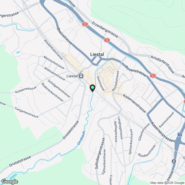 Charmante und helle1-Zimmer-Dachwohnung in Liestal - Karte