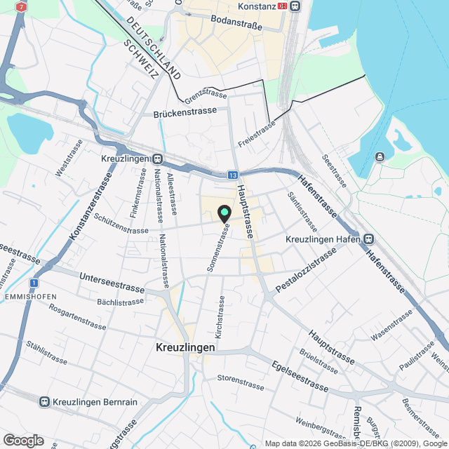 Stilvolle Neubau 4.5-Zimmerwohnung im Herzen der Stadt Kreuzlingen - Karte