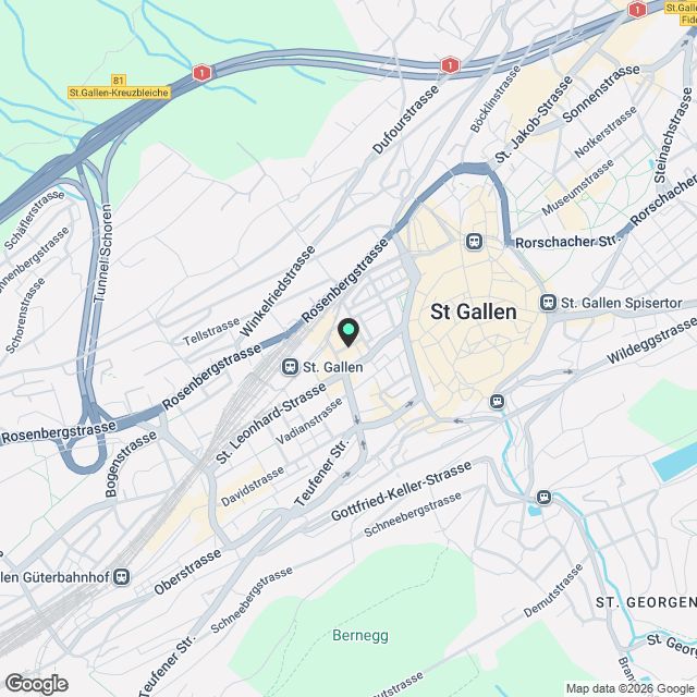 City Pop - Cosy Studio Apartments in San Gallen - Karte