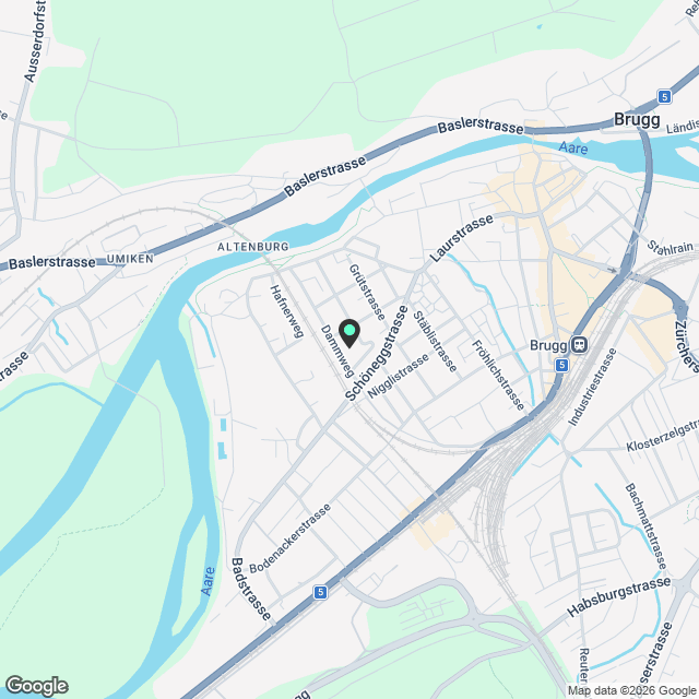Erstvermietung - moderne und urbane 2.5-Zimmer-Wohnung in Brugg - Karte