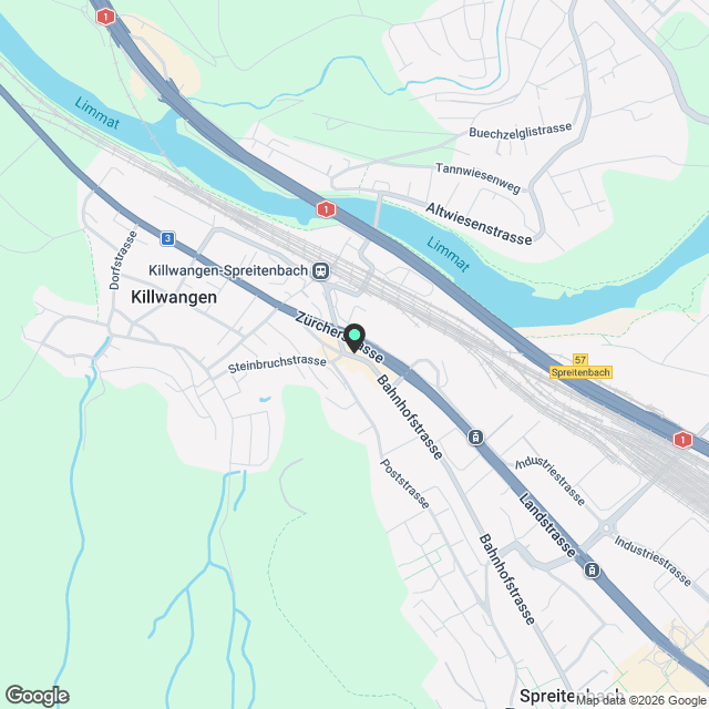 2.5-Zi.-Attika mit 78.5 m² Terrasse - urban wohnen, Killwangen - Karte