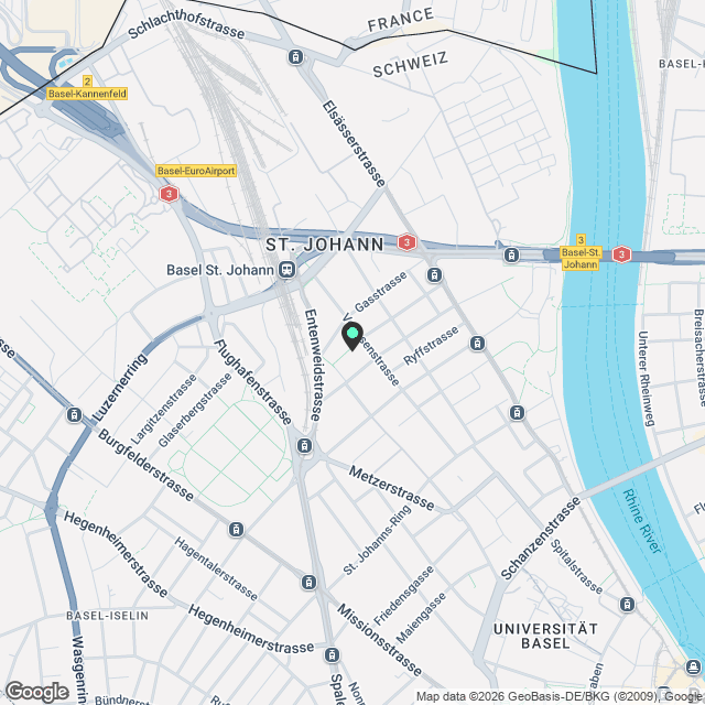 Wohnen im neuen Quartier Volta Basel - Karte