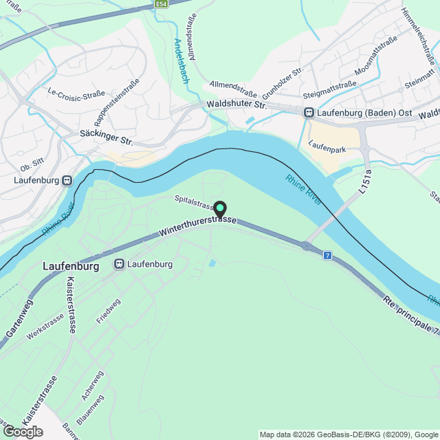 4.5-Zimmer Wohnung im grenznahen Laufenburg (optional mit 2-Zimmer Wohnung im Sous-Sol) - Karte