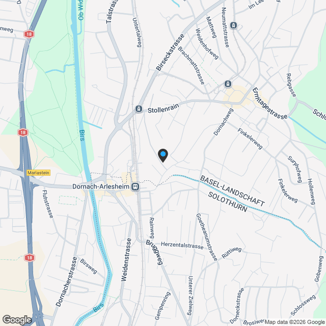 Charmante 4.5-Zimmer-Gartenwohnung - Bruggweg, Arlesheim - Karte