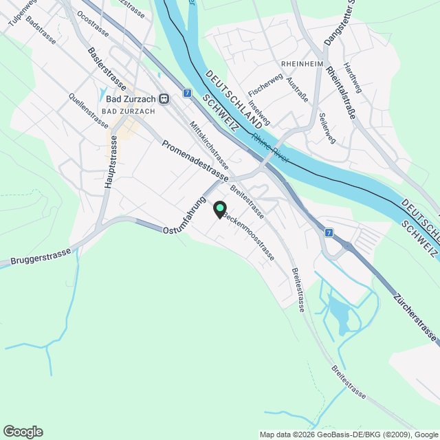 Attraktive 2½-Zimmerneubauwohnung an ruhiger Lage in Bad Zurzach - Karte
