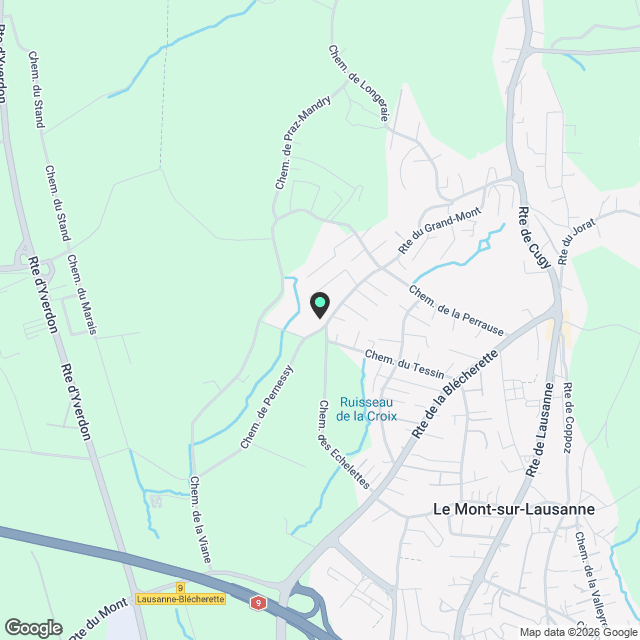 Appartement neuf de 3.5 pièces avec balcon et garage à Le Mont-sur-Lausanne - Karte