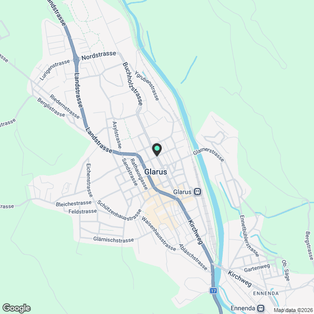 Wohnen im Stadtzentrum von Glarus - Karte