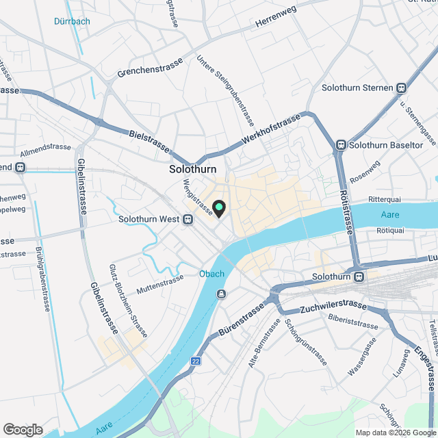 Erstvermietung nach Kernsanierung – 3.5-Zimmer-Wohnung in der Stadt Solothurn - Karte