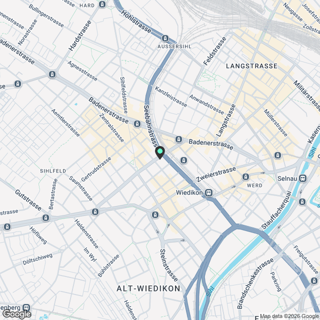 Modern möblierte 2.5-Zimmer-Wohnung in Zürich Wiedikon - Karte