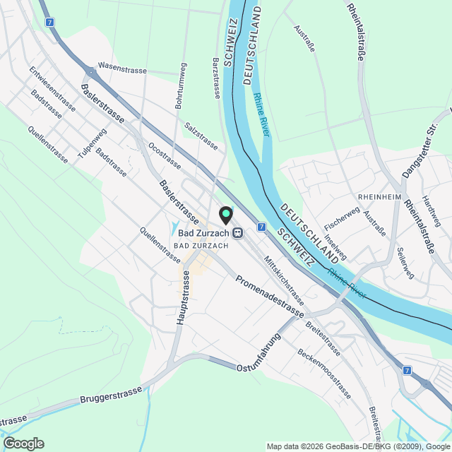 Im Zentrum von Bad Zurzach direkt beim Bahnhof - Karte