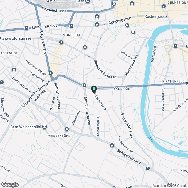 Befristete, Neuwertige 2-Zimmer-Wohnung, möbliert, mit Arbeitsplatz und Balkon in Bern (Sulgenau/Monbijou), Untermiete Okt–Dez - Karte