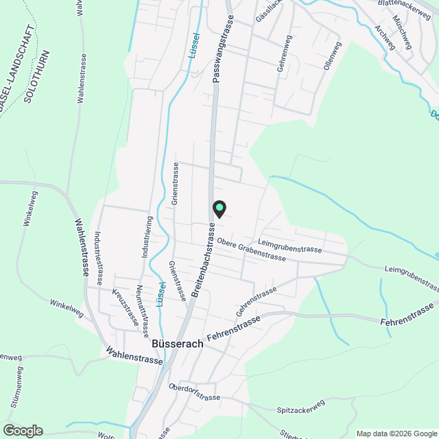Erstvermietung 4.5-Attika-Zimmer-Wohnung in Breitenbachstrasse 62a, Büsserach - Karte