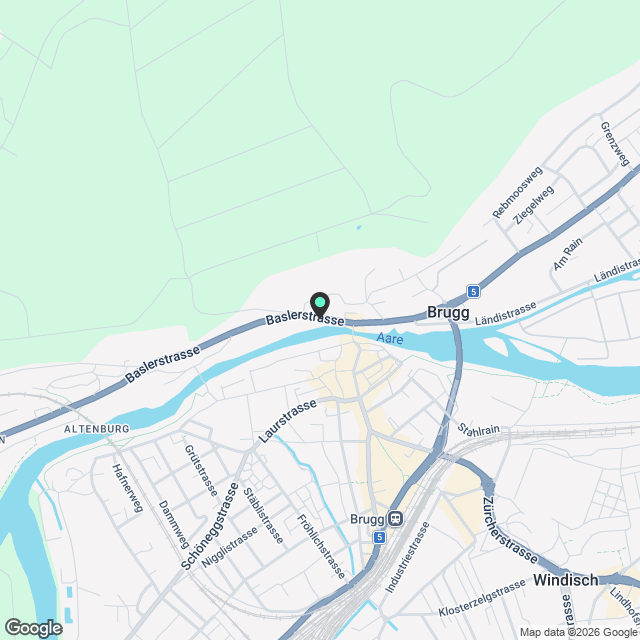2 in 1! Urban und ländlich wohnen in Brugg - Karte