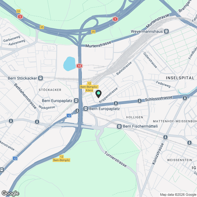 Neubauprojekt Krippenstrasse 34, 36 und 38, 3008 Bern - Karte