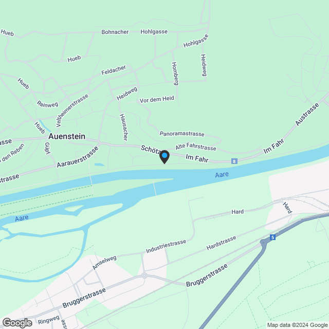 Neubau 8 Einfamilienhäuser in Auenstein - Wohnen an der Aare (EFH 1 + EFH 6 + EFH 8 reserviert) - Karte