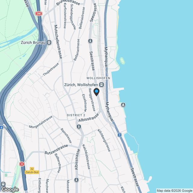 Hirschen - Neubauprojekt in Zürich-Wollishofen - Karte